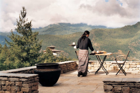 terrace at umo paro hotel by como bhutan