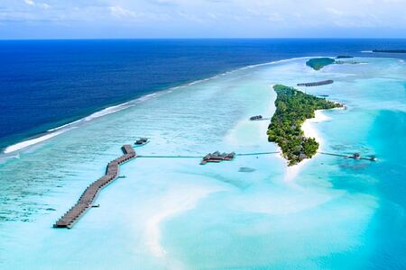 aerial view of lux maldives resort