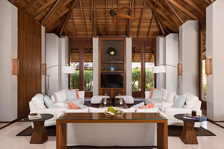 Villa Living Room at amanyara hotel Turks & Caicos