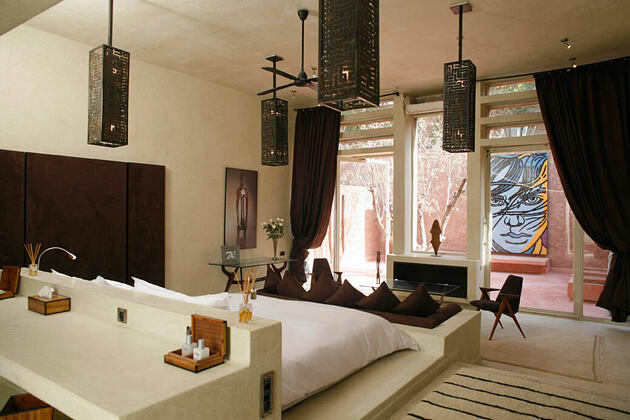 bedroom suite with terrace at dar sabra hotel marrakech
