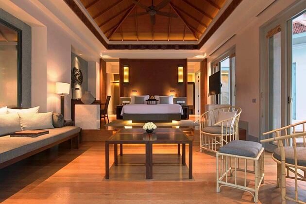 ocean pool villa interior at amatara wellness resort thailand