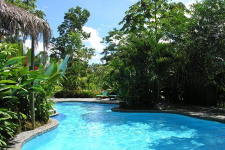 swimming pool at lost iguana hotel costa rica