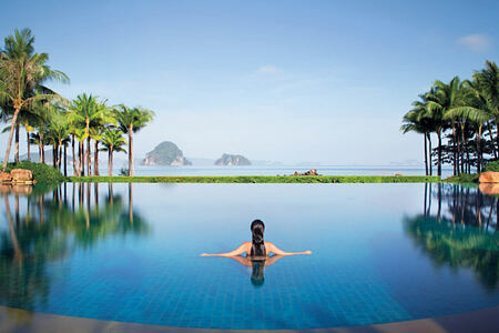 swimming pool and fabulous views at phulay bay krabi resort thailand
