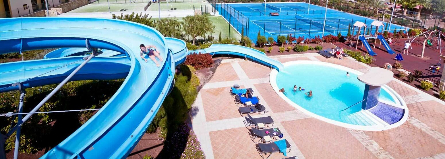 water slide and childrens pool at playitas resort canary islands