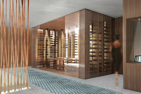 wine tasting gallery at il sereno hotel italy