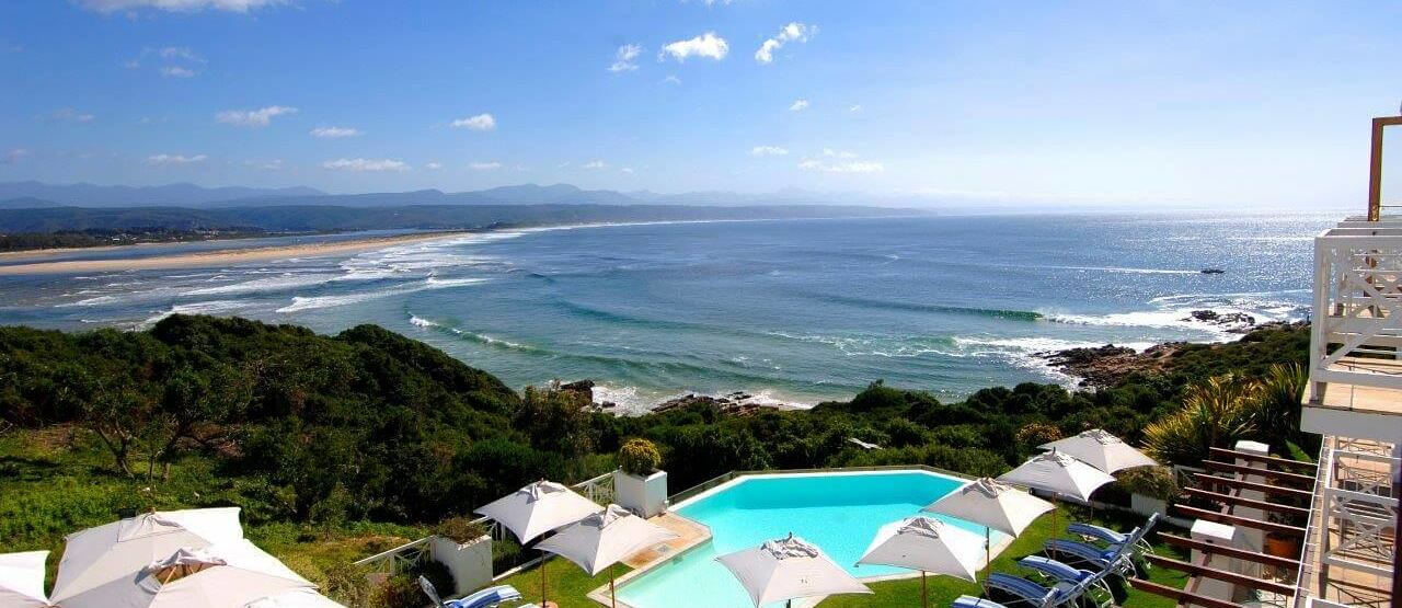 bay view from the pool at the plettenberg South Africa
