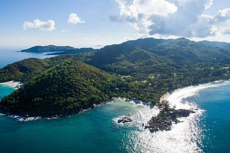 Aerial view of Constance Lemuria Resort Seychelles