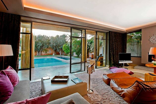 Pool Villa Living room at Palais Namaskar Morocco