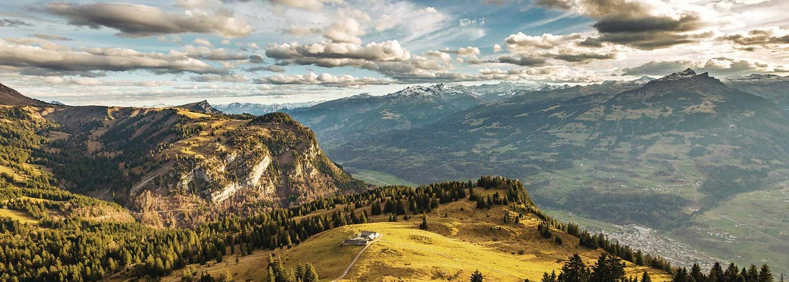 Panorama of Heidiland at Bad Ragaz Switzerland